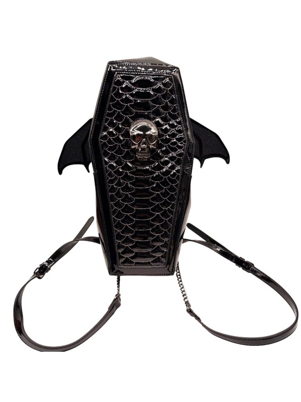 Betsey Johnson Bat to The Bone Black Goth Skull Backpack